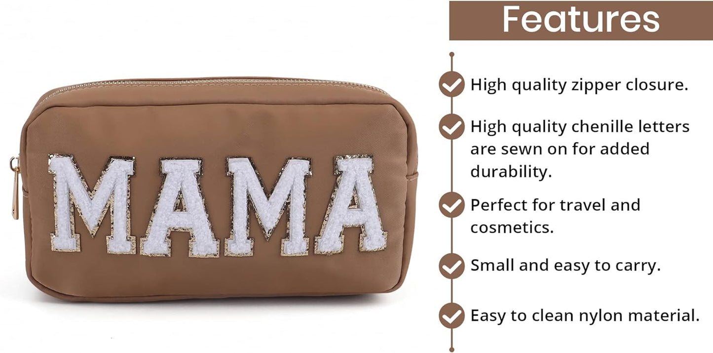 MAMA Nylon Pouch-Brown